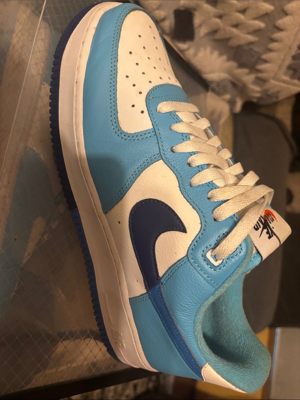 Nike Men's Low-Top Sneakers - White, Light Blue & Navy